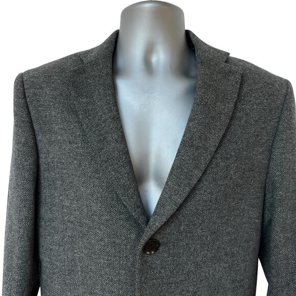 Vintage DKNY Blazer Gray Black White Wool Blend Tweed Overcoat Men's Size 36R - Picture 3 of 11